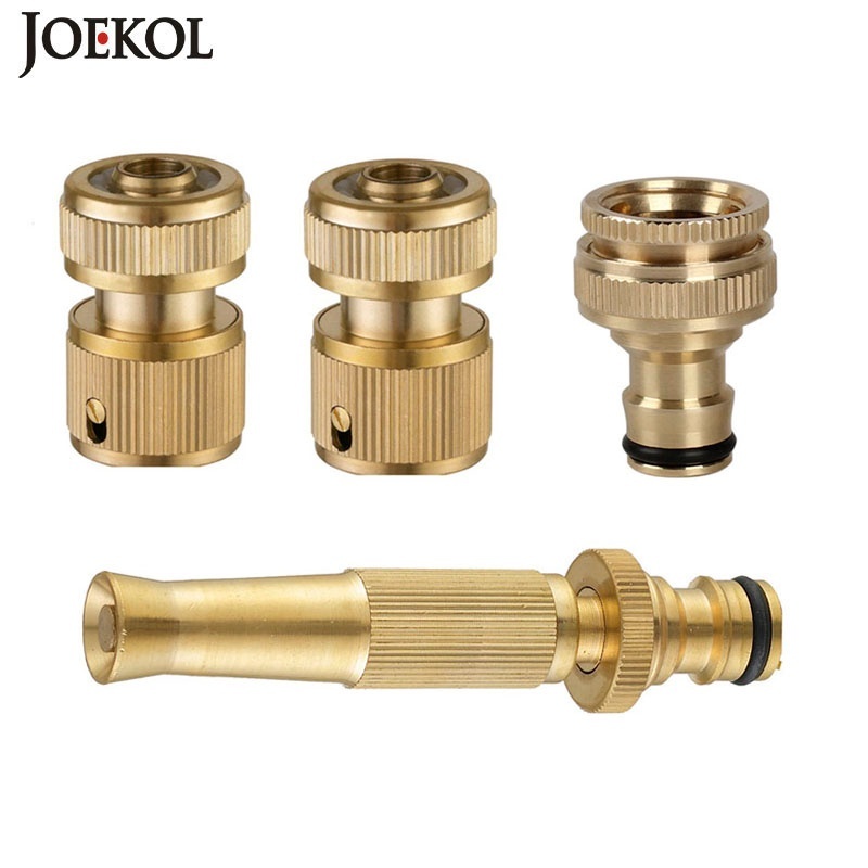 ทองเหลือง 1/2 นิ้ว quick waterstop Connector ชุดปืนฉีดน้ําล้างรถ G1/2 G3/4 ท่อสวนตัวเชื่อมต่อทองแดง 1 ชุด