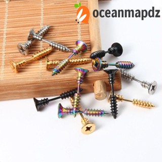 OCEANMAPDZ เครื่องประดับ ต่างหูเหล็กไทเทเนียม รูปศิลปินเกาหลี พังก์ แฟชั่นสําหรับวันฮาโลวีน