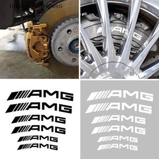 Twth สติกเกอร์ไวนิล กันน้ํา สําหรับติดตกแต่งรถยนต์ Mercedes AMG Brake Calipers QDD 6 ชิ้น