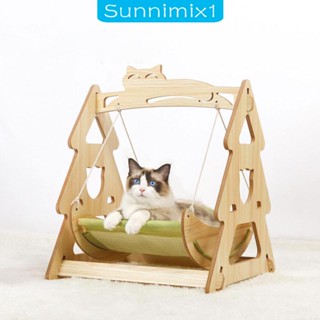 [Sunnimix1] เปลนอนไม้ ระบายอากาศ สําหรับสัตว์เลี้ยง แมว