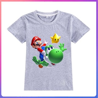 เสื้อยืดแขนสั้น พิมพ์ลาย Super Mario แบบทันสมัย สําหรับเด็กผู้ชาย และเด็กผู้หญิง