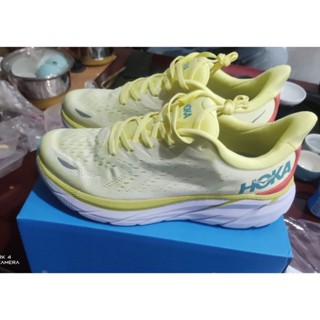 ใหม่ HOKA ONE ONE Clifton 8 Yellow Khaki รองเท้าวิ่ง สําหรับผู้ชาย และผู้หญิง 2023