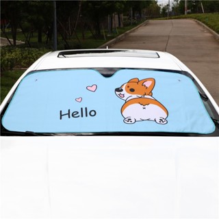 New Car Sunshade Cartoon Car Aluminum Foil Insulated Window Front and Rear Block Cute Sun Protective Sunshade Sun Block Car Universal Car sunshade curtains  car sun protector