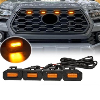 ไฟกระจังหน้า LED สีเหลืองอําพัน สําหรับ Toyota Tacoma Raptor TRD Off Road Sport 2020 2021 4 ชิ้น