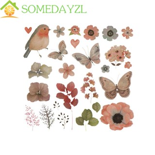 SOMEDAYZL แผ่นสติกเกอร์ ลายดอกไม้ ระดับความร้อน DIY สําหรับเด็ก