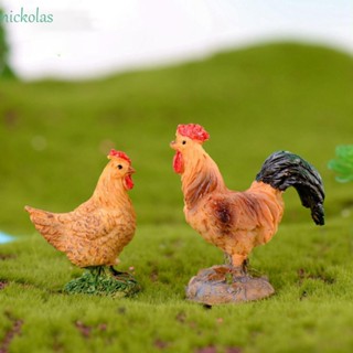 NICKOLAS ฟิกเกอร์รูปปั้นไก่จิ๋ว สําหรับตกแต่งบ้านตุ๊กตา 1 ชิ้น