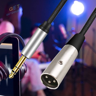 [Getdouble.th] สายเคเบิลอะแดปเตอร์เสียง 6.35 มม. เป็น XLR 3-Pin ตัวผู้ เป็นตัวเมีย สําหรับไมค์ [Getdouble.th]