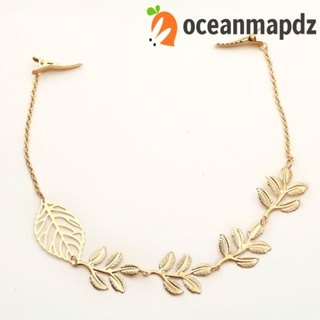 OCEANMAPDZ เครื่องประดับ กิ๊บติดผม โลหะผสม สีทอง แบบเรียบง่าย สไตล์โรแมนติก สําหรับเจ้าสาว