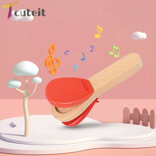 ของเล่นไม้เคาะ Orff Castanet Clapper สําหรับเด็ก