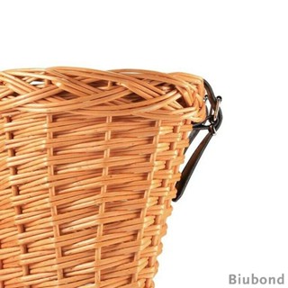 [Biubond] ตะกร้าจักรยาน มือจับ ตะกร้า แฮนด์หวาย กันน้ํา พร้อมสายรัดยาง