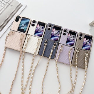 เคสโทรศัพท์มือถือหนัง ฝาพับ ลายเพชร พร้อมช่องใส่บัตร และสายคล้องไหล่ หรูหรา สําหรับ OPPO Find N2 Flip 5G CPH243 N2flip Findn2flip