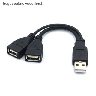 Hugepeaknewsection1 สายเคเบิลแยก Y USB 2.0 1 ตัวผู้ เป็น 2 ตัวเมีย สําหรับ PC รถยนต์