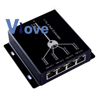 Ieee802.3af POE ตัวขยายสัญญาณกล้อง 4 พอร์ต ระยะส่งสัญญาณ 120 เมตร พร้อมพอร์ต LAN 10 100Mbps 4 POE