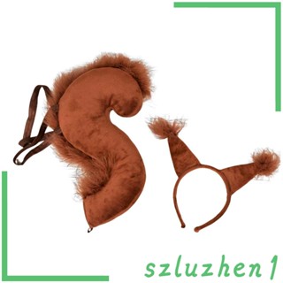 [Szluzhen1] ที่คาดผมคอสเพลย์ รูปหางสัตว์ กระรอก สําหรับปาร์ตี้ฮาโลวีน