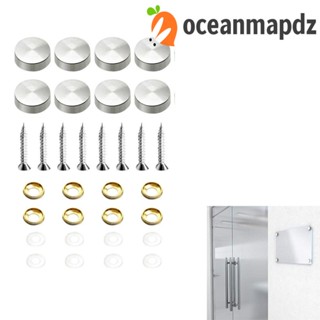 OCEANMAPDZ ฝาครอบสกรูกระจก แบบสเตนเลส ทองเหลือง สําหรับโฆษณา 8 ชิ้น ต่อชุด