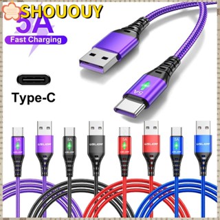 SHOUOUY สายชาร์จเร็ว Type C 22.5W Type C 100% 1 เมตร 2 เมตร 5A USB C สําหรับ Samsung LG Huawei