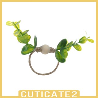 [Cuticate2] แหวนผ้าเช็ดปาก ลายใบไม้ สีเขียว สไตล์โมเดิร์น สําหรับตกแต่งโต๊ะอาหารค่ํา วันครบรอบ งานแต่งงาน วันขอบคุณพระเจ้า