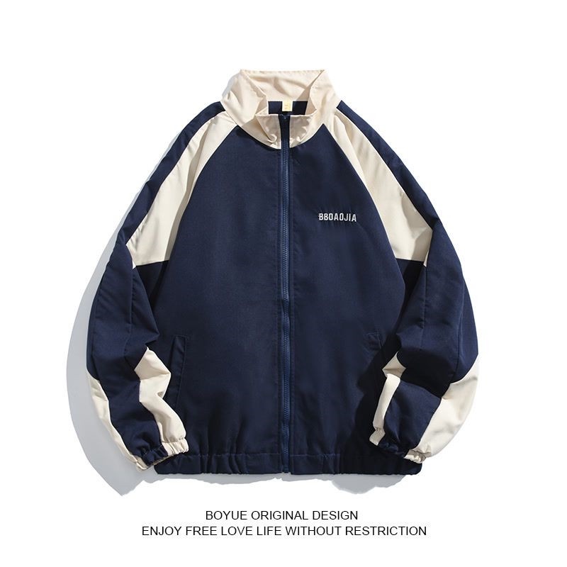 พร้อมส่ง เสื้อคลุมแขนยาว เสื้อแจ็คเก้ตผ้าร่ม(สีกรมท่า/สีดำ)Jacket รุ่นขนาด S-3XL ทรงหลวม **ผอม อวบ อ้วน ใส่ได้