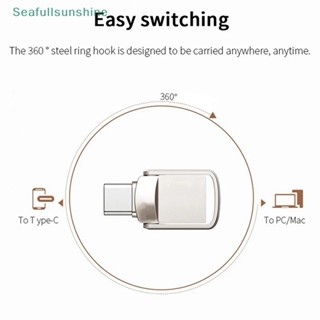 Seaf&gt; แฟลชไดรฟ์โลหะ USB 3.0 2TB 1TB ความเร็วสูง กันน้ํา แบบพกพา