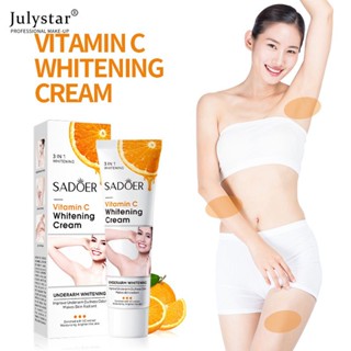 JULYSTAR Hot！ Sadoer 50g Vitamin C Whitening Cream Underarm Knee Whitening Moisturizing Brightening Body Lotion