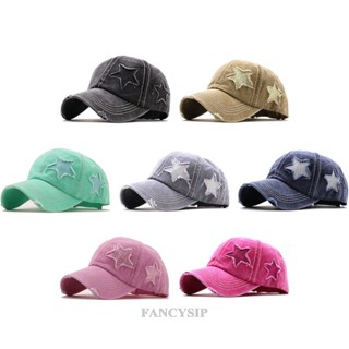 Fancysip หมวกเบสบอล ผ้ายีน 100% ลายดาว เหมาะกับฤดูใบไม้ร่วง และฤดูร้อน สําหรับผู้ชาย และผู้หญิง