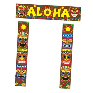 [Fenteer] ป้ายแบนเนอร์ ลาย Welcome Aloha Happy Luau สําหรับแขวนตกแต่งผนัง ปาร์ตี้ เสา ผู้ใหญ่ งานรื่นเริง ป่าไม้