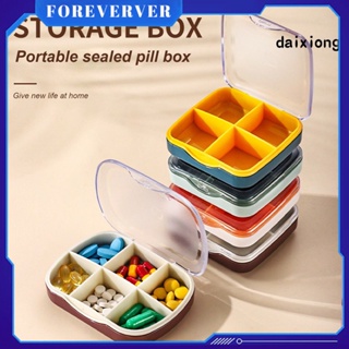 4/6 กริด Travel Pill Case Travel Medicine Tablet Dispenser สำหรับ Pocket Purse Daily Pill Case Portable Medicine Vitamin Holder Pillbox fore
