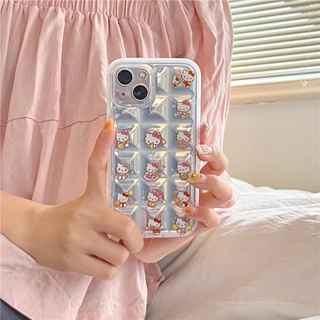 เคสป้องกันโทรศัพท์มือถือซิลิโคน ลายการ์ตูนคิตตี้ กันกระแทก สําหรับ Apple Iphone 12 11 13 14 PRO MAX 14 13ProMax 12 13pro 11 14pro