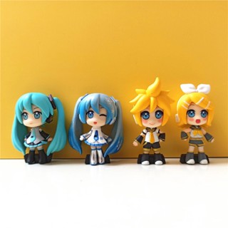 ของแท้ โมเดลฟิกเกอร์ Gashapon Hatsune Miku Snow Hatsune Mirror Sound Gemini Q Version TOMY