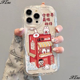 ✅เคสโทรศัพท์มือถือแบบนิ่ม ใส กันกระแทก ทรงโค้ง ลายครีม Wangzai Stall สําหรับ Iphone 14 13promax 12 11 7 8p xs xr