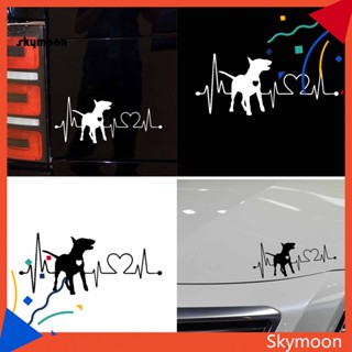 Skym* สติกเกอร์ ลายสุนัขกระทิงเทอเรียร์ สําหรับตกแต่งหน้าต่างรถยนต์