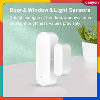 Tuya Wifi Smart Multi-Function Door Window Magnetic Sensor Smart Light Sensor Real Time Detection App Push Notification Alert canyon