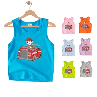 Paw Patrol เสื้อกล้าม แขนกุด ผ้าฝ้าย 100% ลายการ์ตูน สําหรับเด็กผู้ชาย 7 สี KBB007