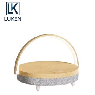 Luken ลําโพงบลูทูธไร้สาย ไฟ LED 15W ชาร์จเร็ว สัมผัสง่าย สําหรับ iPh