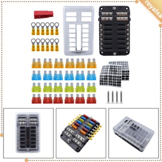 [Reyalxa] บล็อกฟิวส์ 12V 12 ทาง 12V อุปกรณ์เสริม แบบเปลี่ยน สําหรับเรือ RV ยานพาหนะ