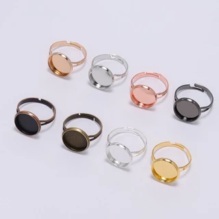 10ชิ้น ฐานแหวนปรับได้ ถาดเปล่า 8-25มม มีหลายสี อะไหล่ทำแหวน DIY สำหรับติดหินแก้ว เรซิน ไม่ลอกดำง่าย