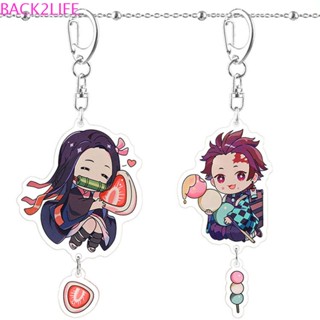 BACK2LIFE พวงกุญแจ จี้รูปประติมากรรม Demon Slayer Kimetsu No Yaiba Tanjirou Kyoujurou Giyuu น่ารัก เหมาะกับของขวัญ