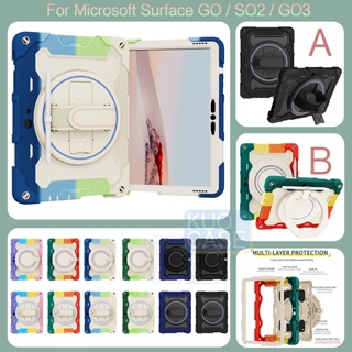 เคสกันกระแทก 360 นิ้ว สําหรับ Microsoft Surface Go Go2 Go3 10.5 นิ้ว° ฝาครอบขาตั้ง แบบหมุนได้