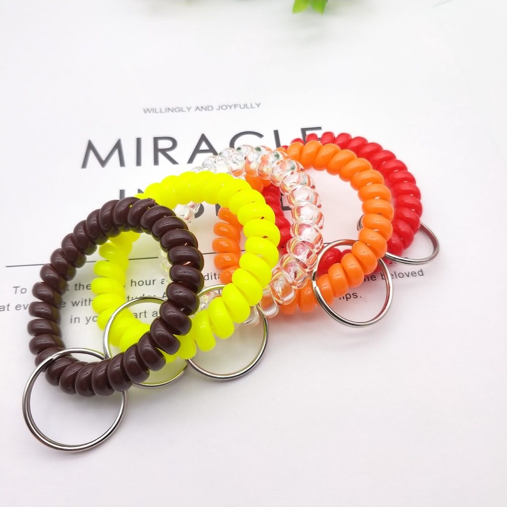 พวงกุญแจพลาสติก แบบยืดหยุ่น ยืดหดได้ สามารถยืดหดได้ พร้อมเชือกเส้นเล็ก