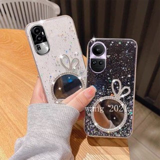 พร้อมส่ง ใหม่ เคสโทรศัพท์มือถือแบบนิ่ม ลายมงกุฎ พร้อมกระจกแต่งหน้า แฟชั่น สําหรับ OPPO Reno10 Pro+ Plus 5G Reno 10 Reno10Pro+ OPPO A78 NFC 4G 2023