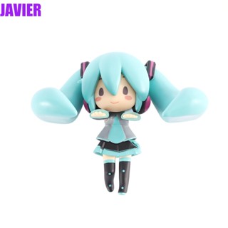 JAVIER โมเดลฟิกเกอร์ รูปปั้นอนิเมะ Hatsune Miku Q version Miku สําหรับตกแต่งโต๊ะ