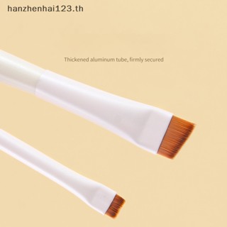 Hanhai แปรงแต่งหน้า แปรงเขียนคิ้ว อายไลเนอร์ ด้ามจับไม้ สีขาว คุณภาพสูง 1/4 ชิ้น