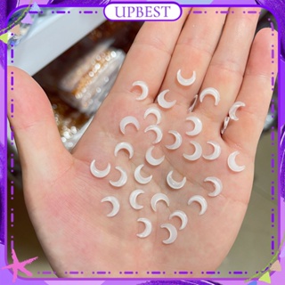 ♕ 100pcs Nail Art Star Moon Jewelry Ice Transparent Three-dimensional Mocha Resin Moon Nail Accessories เครื่องมือทำเล็บสำหรับร้านเล็บ 3 สี UPBEST