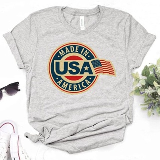 เสื้อยืด พิมพ์ลายมังงะ Usa สไตล์สตรีท สําหรับผู้หญิง