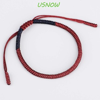 Usnow สร้อยข้อมือเชือกถัก ผ้าฝ้าย สไตล์ทิเบต สําหรับผู้ชาย