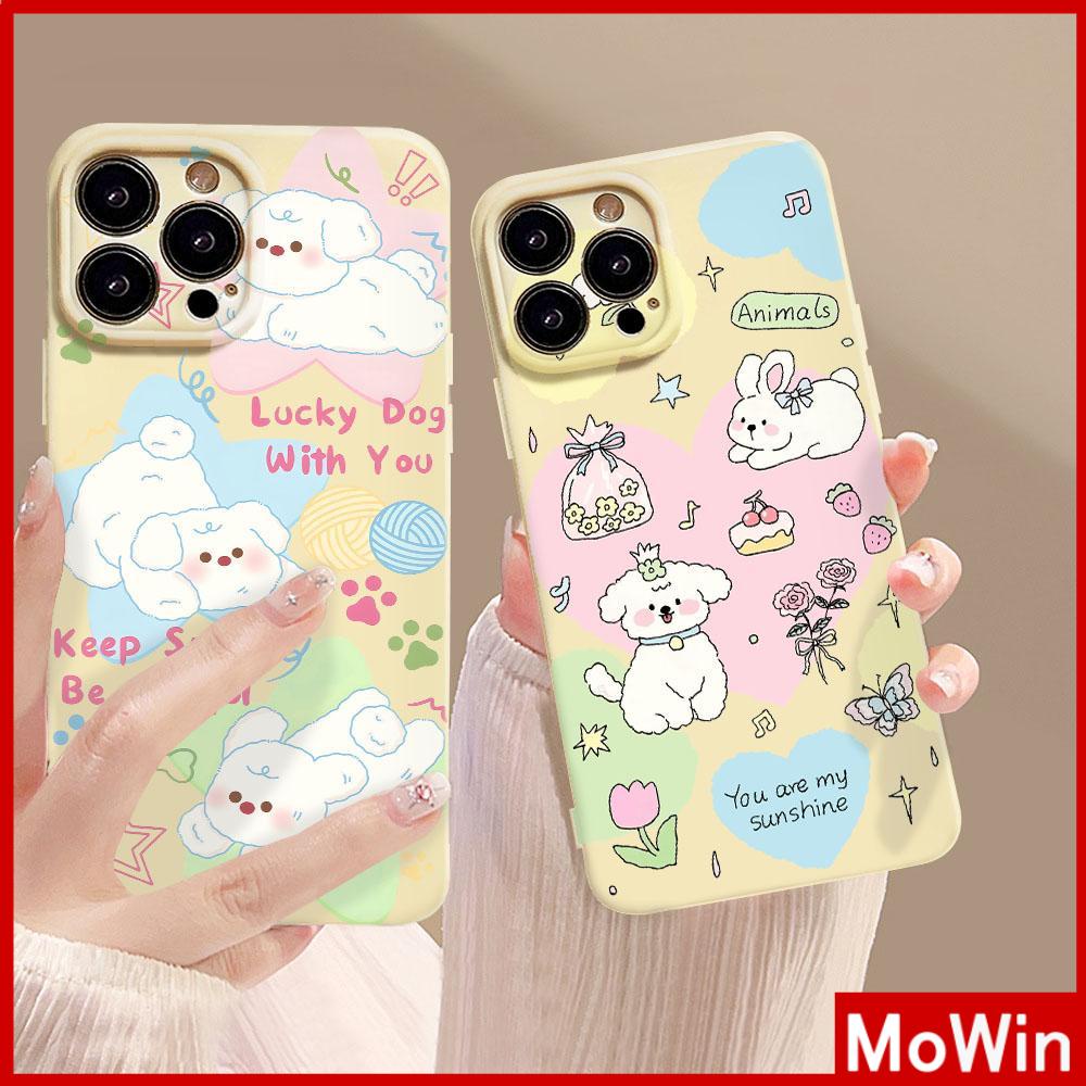 Mowin - เข้ากันได้สำหรับ 15 เคสไอโฟน11 เคส iphone 11เคสเยลลี่สีเหลืองฟิล์มนุ่ม TPU กันกระแทกเคสกล้องป้องกันน่ารัก Love Star Dog ใช้ได้กับ iPhone 13 Pro max 12 11 xr xs max 7Plus 8Plus