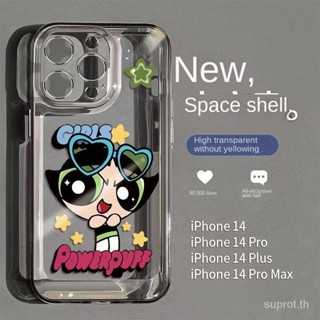 เคสโทรศัพท์มือถือ แบบใส ลายพาวเวอร์พัฟฟ์เกิร์ล สําหรับ iPhone 14 Pro Max i14 plus 13 Pro Max i13 13pro 11 Pro Max i11 X XR XS Max 7 plus 8 plus 12Pro 12 Pro Max
