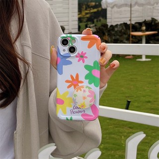 เคสโทรศัพท์มือถือ ป้องกันกระแทก ลายดอกไม้ สีสันสดใส สําหรับ Apple IPhone 14Promax 13 12Pro 11