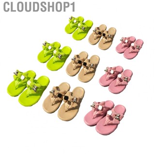 Cloudshop1 Women Beach Flip Flop  Bear Decor Prevent Slip Sandal Stylish Thick Sole Strong Grip PVC EVA for Street