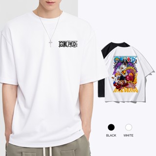 [S-5XL]เสื้อยืดลําลอง แขนสั้น พิมพ์ลายอนิเมะ One Piece Uniq โอเวอร์ไซซ์ สําหรับผู้ชาย และผู้หญิง